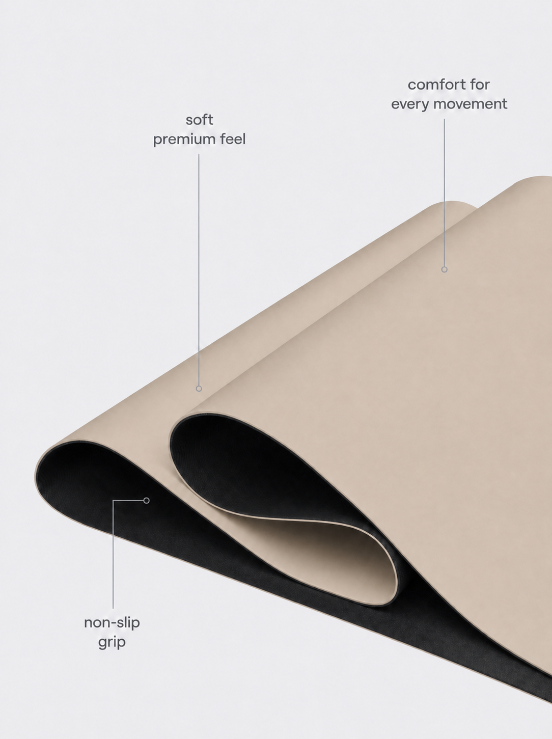 Tapis de Pilates Grip arrondi beige
