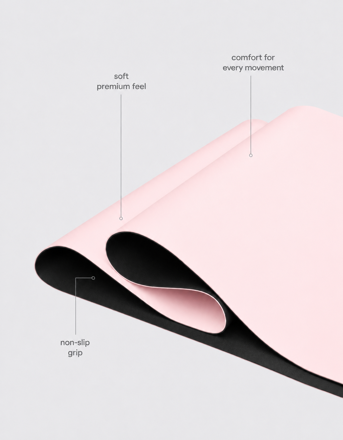 Tapis de Pilates Grip rose arrondi
